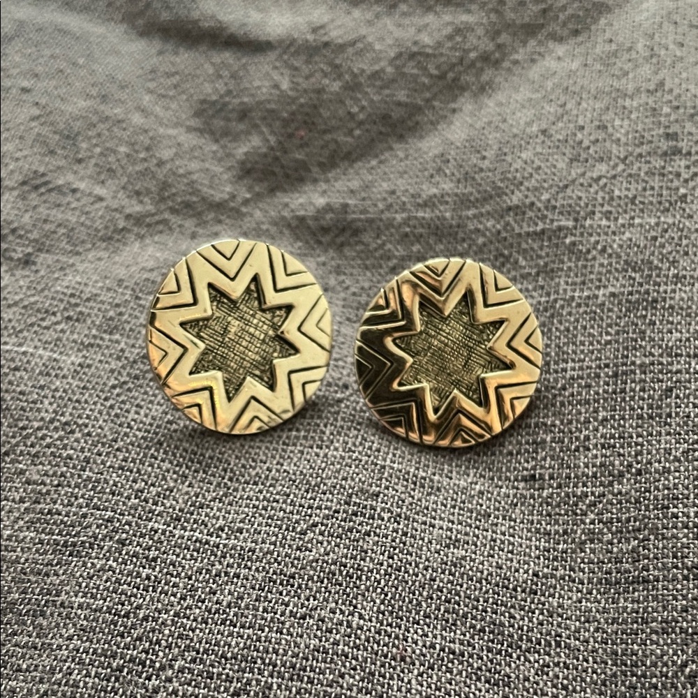 House of Harlow Gold Star Patterned Earrings